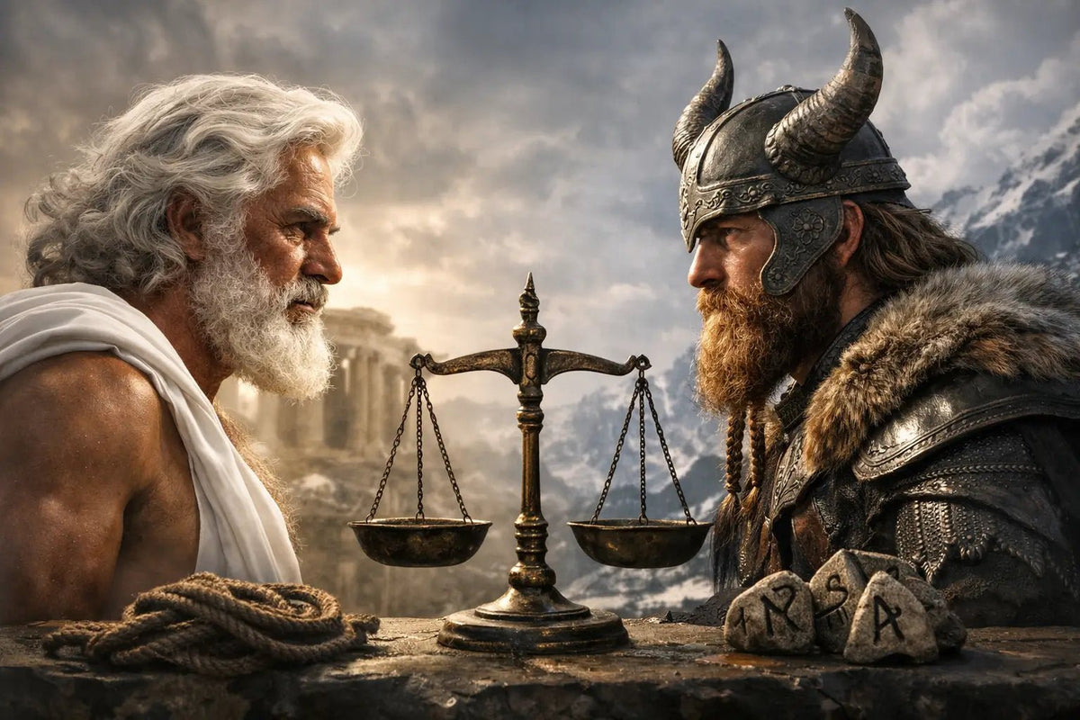 Greek Myths vs Norse Myths in the Face of Fate - Hilt and Stone