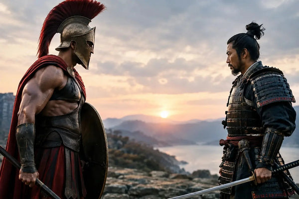 Spartan vs Samurai Discipline and Strength - Hilt and Stone