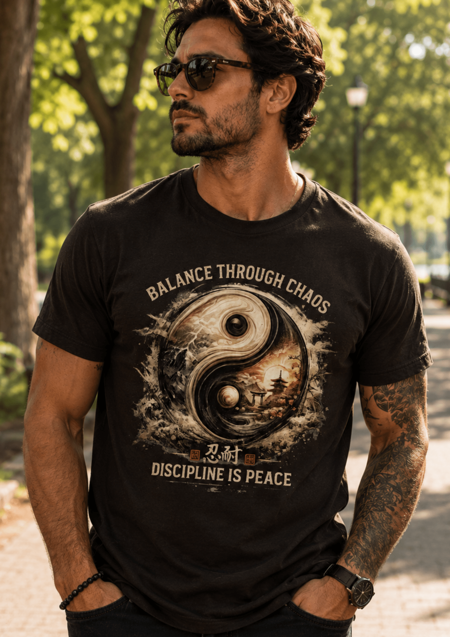 Balance Through Chaos Yin Yang Graphic T-Shirt - Hilt and Stone
