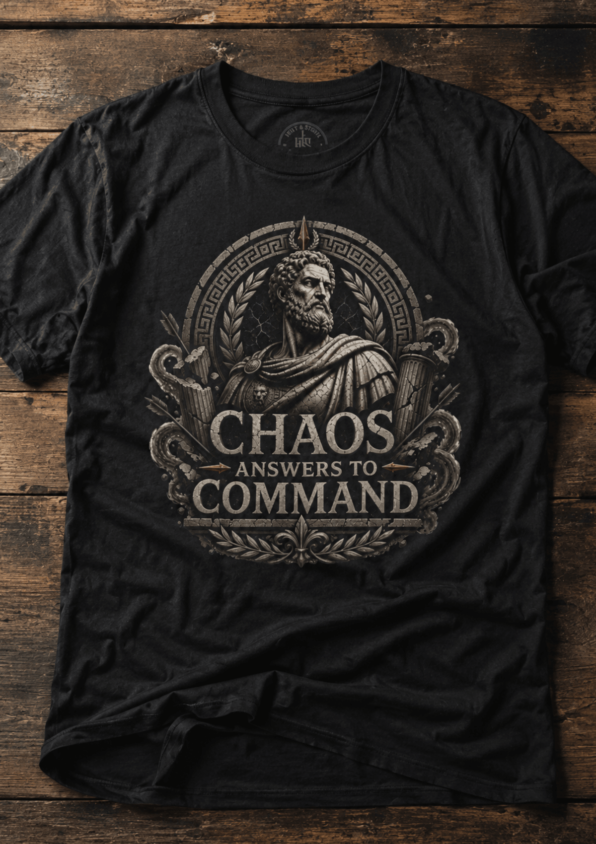 Chaos Answers to Command – Stoic Warrior Graphic T-Shirt - Hilt and Stone
