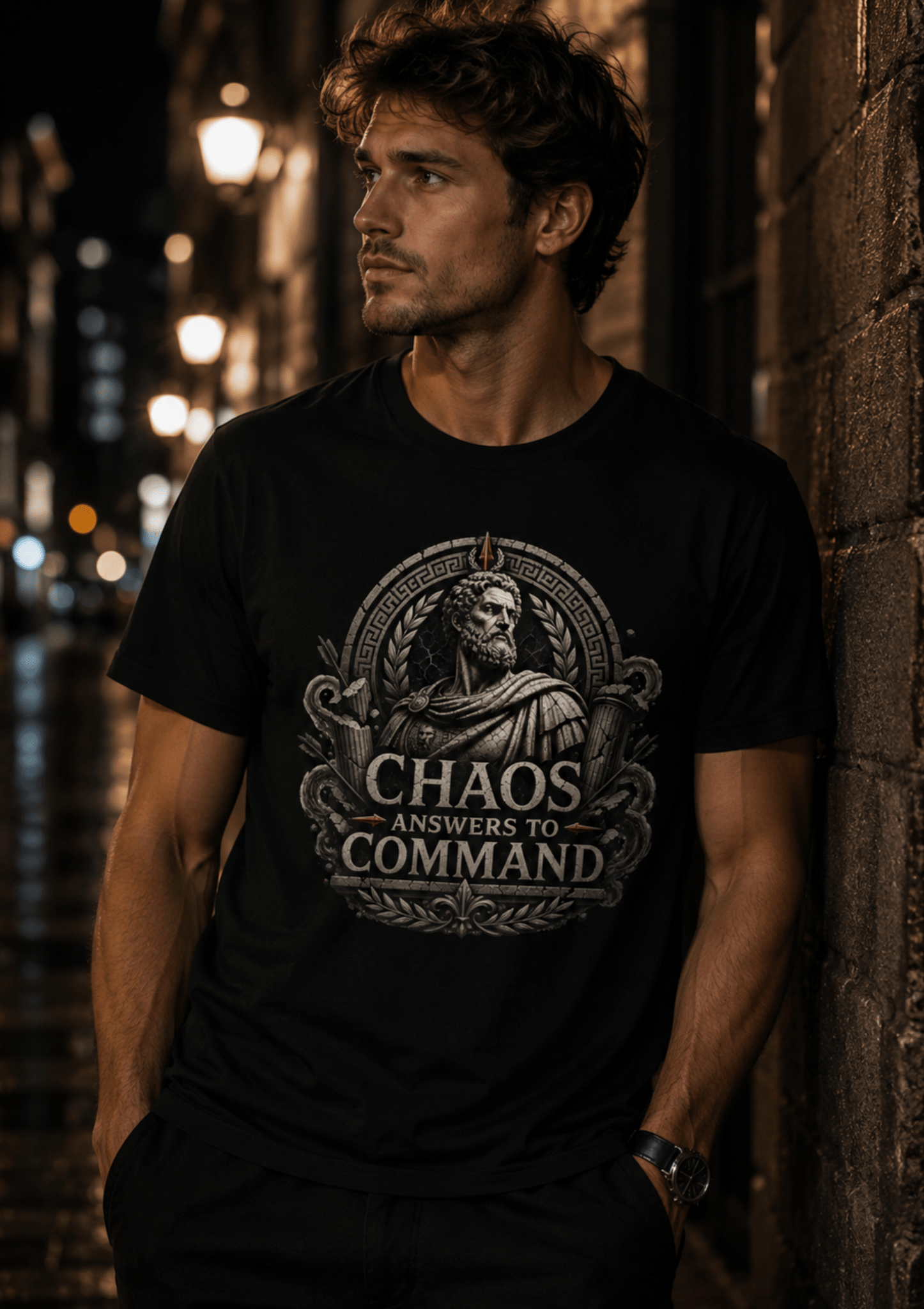 Chaos Answers to Command – Stoic Warrior Graphic T-Shirt - Hilt and Stone