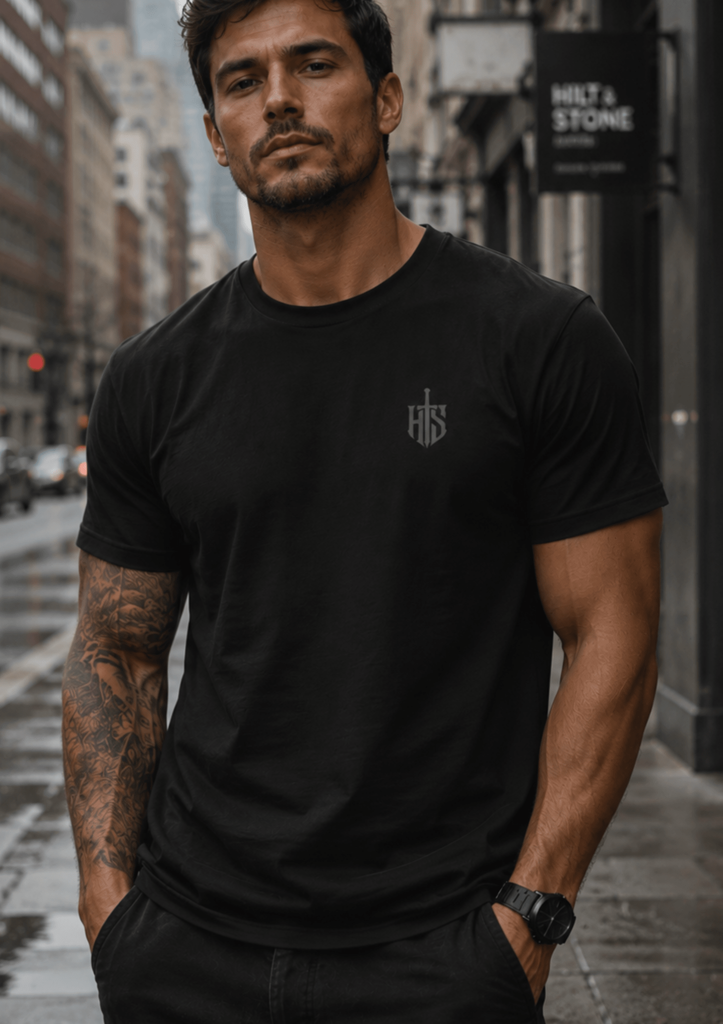 Hilt & Stone Core Charcoal Logo Premium T-Shirt - Hilt and Stone