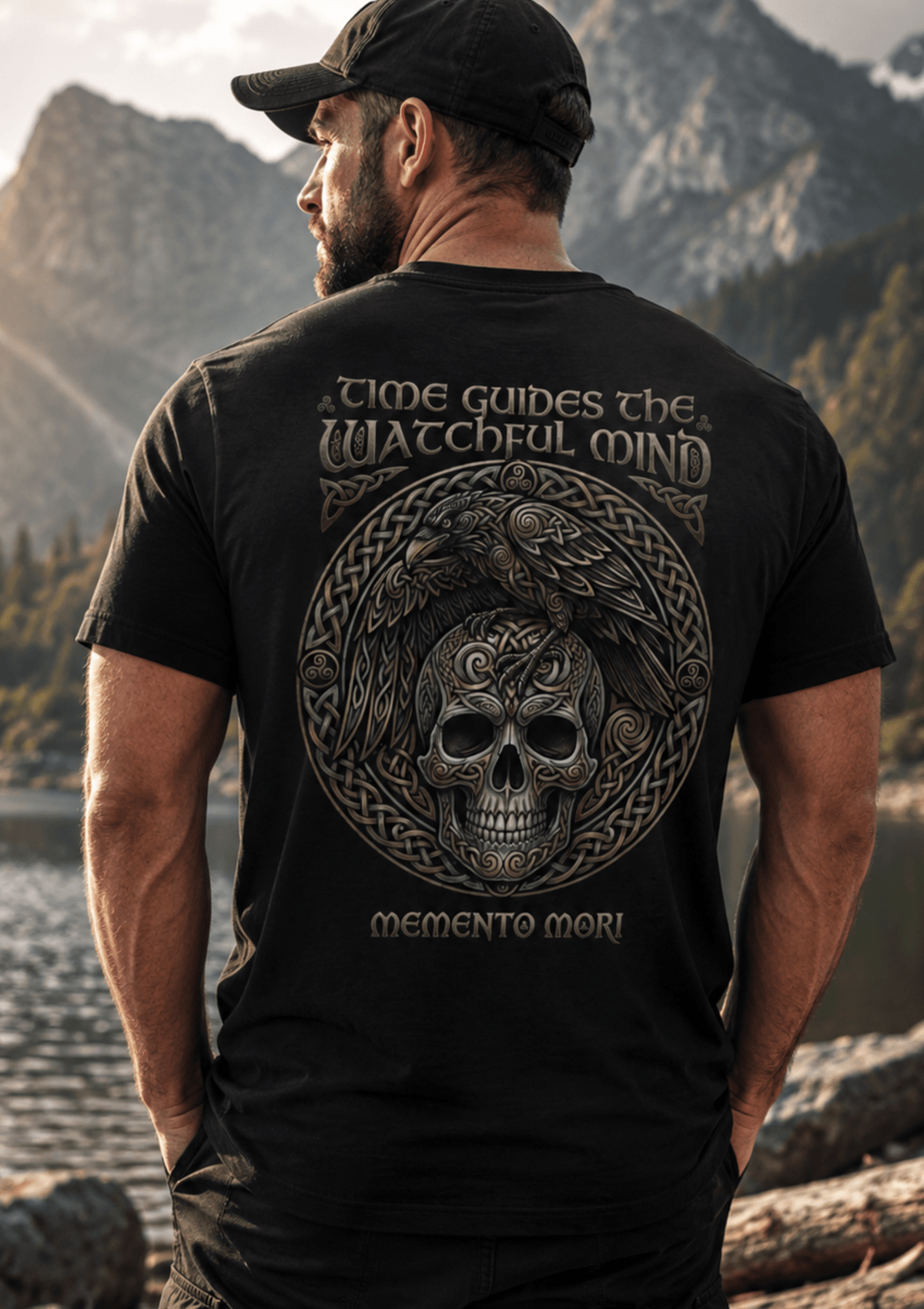 Memento Mori signature shirt lifestyle photo outdoor setting