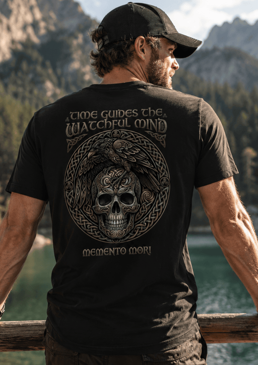 Memento Mori signature shirt lifestyle photo outdoor setting