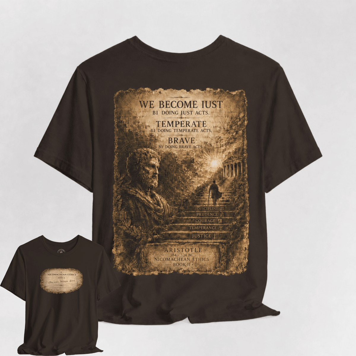 Nicomachean Ethics Signature T-Shirt | Aristotle Virtue Philosophy Graphic Tee - Hilt and Stone