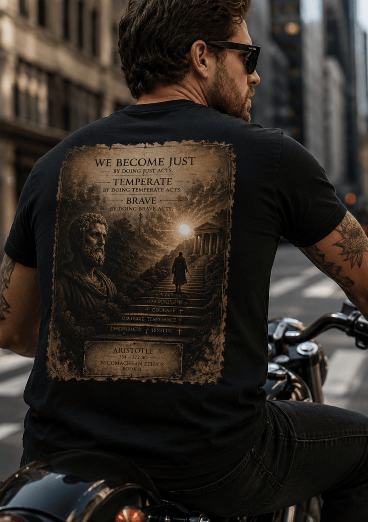 Nicomachean Ethics Signature T-Shirt | Aristotle Virtue Philosophy Graphic Tee - Hilt and Stone