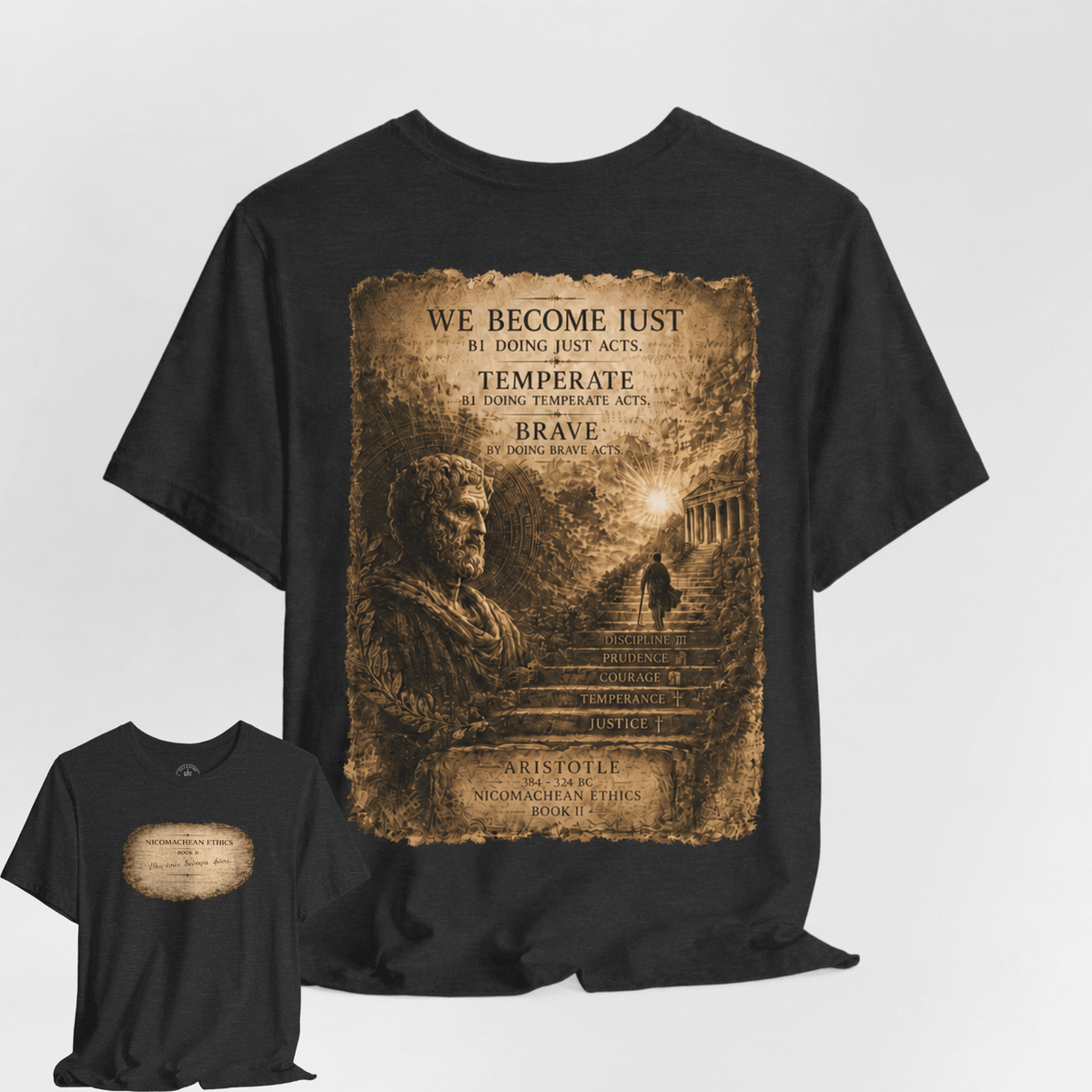 Nicomachean Ethics Signature T-Shirt | Aristotle Virtue Philosophy Graphic Tee - Hilt and Stone