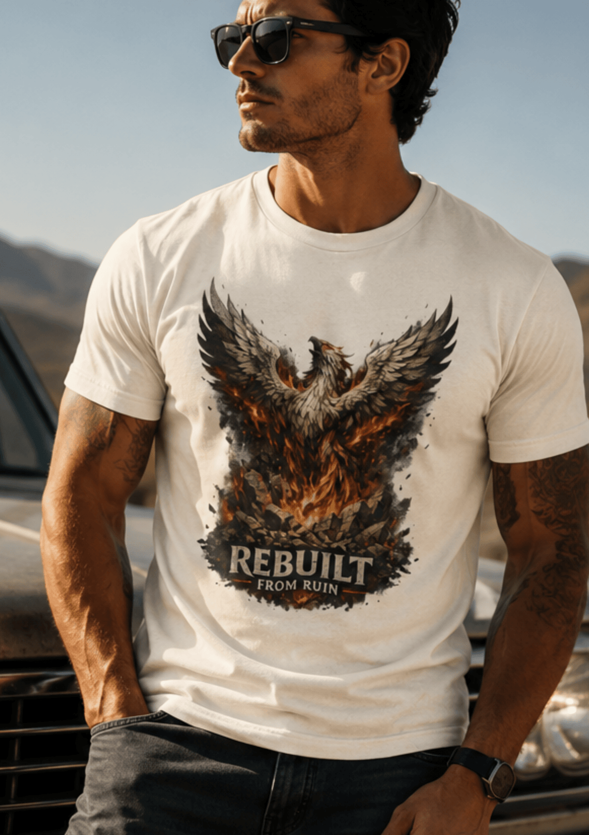 Rebuilt From Ruin Phoenix Graphic T-Shirt - Hilt and Stone
