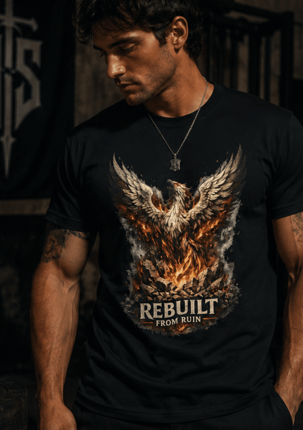 Rebuilt From Ruin Phoenix Graphic T-Shirt - Hilt and Stone