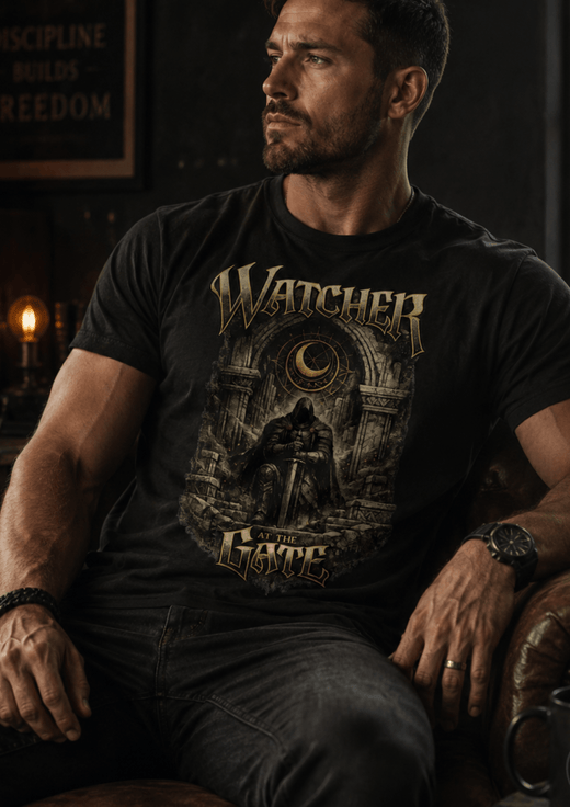 Watcher At The Gate Of Chaos Crewneck T-Shirt - Hilt and Stone