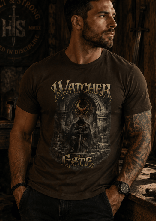 Watcher At The Gate Of Chaos Crewneck T-Shirt - Hilt and Stone