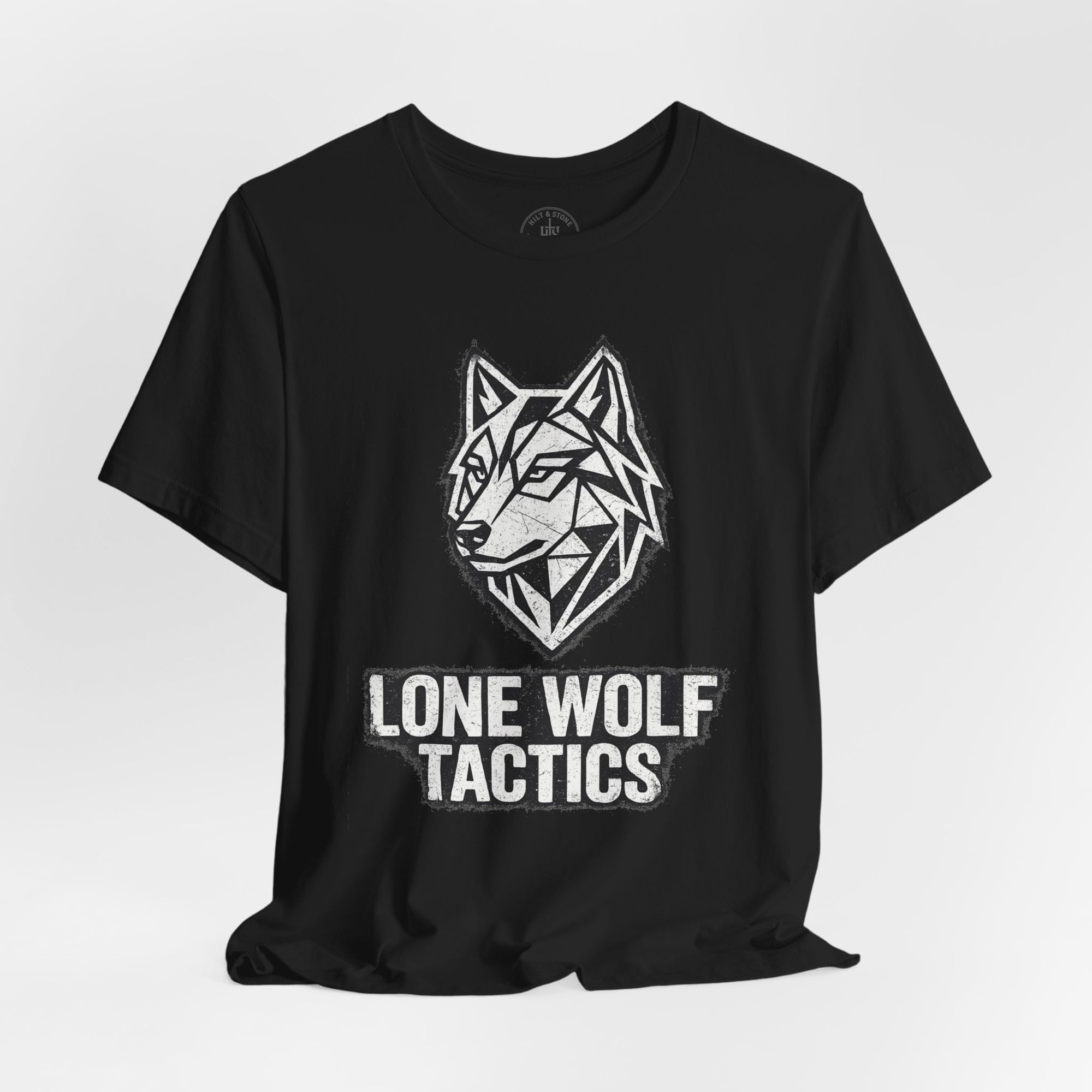 Lone Wolf Tactics Tee — Geometric Wolf Logo Graphic T-Shirt - Hilt and Stone