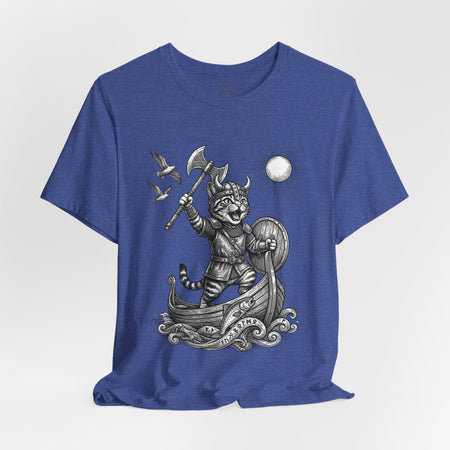 Viking Warrior Cat Graphic T-Shirt – Norse Adventure Statement Shirt - Hilt and Stone