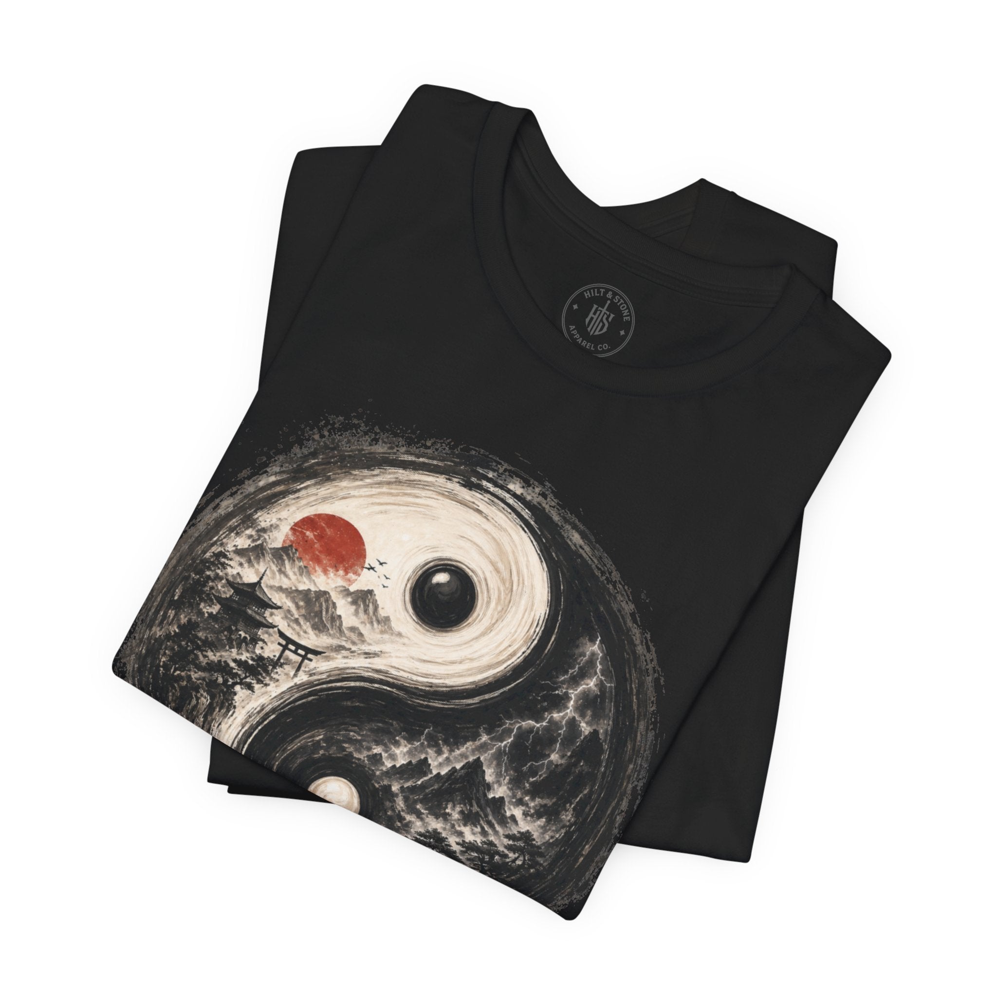 Yin Yang Zen T-Shirt — "Strength Through Stillness" Graphic Tee - Hilt and Stone