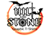 Hill and Stone graphic t-shirts logo with bats and a sword on a white background