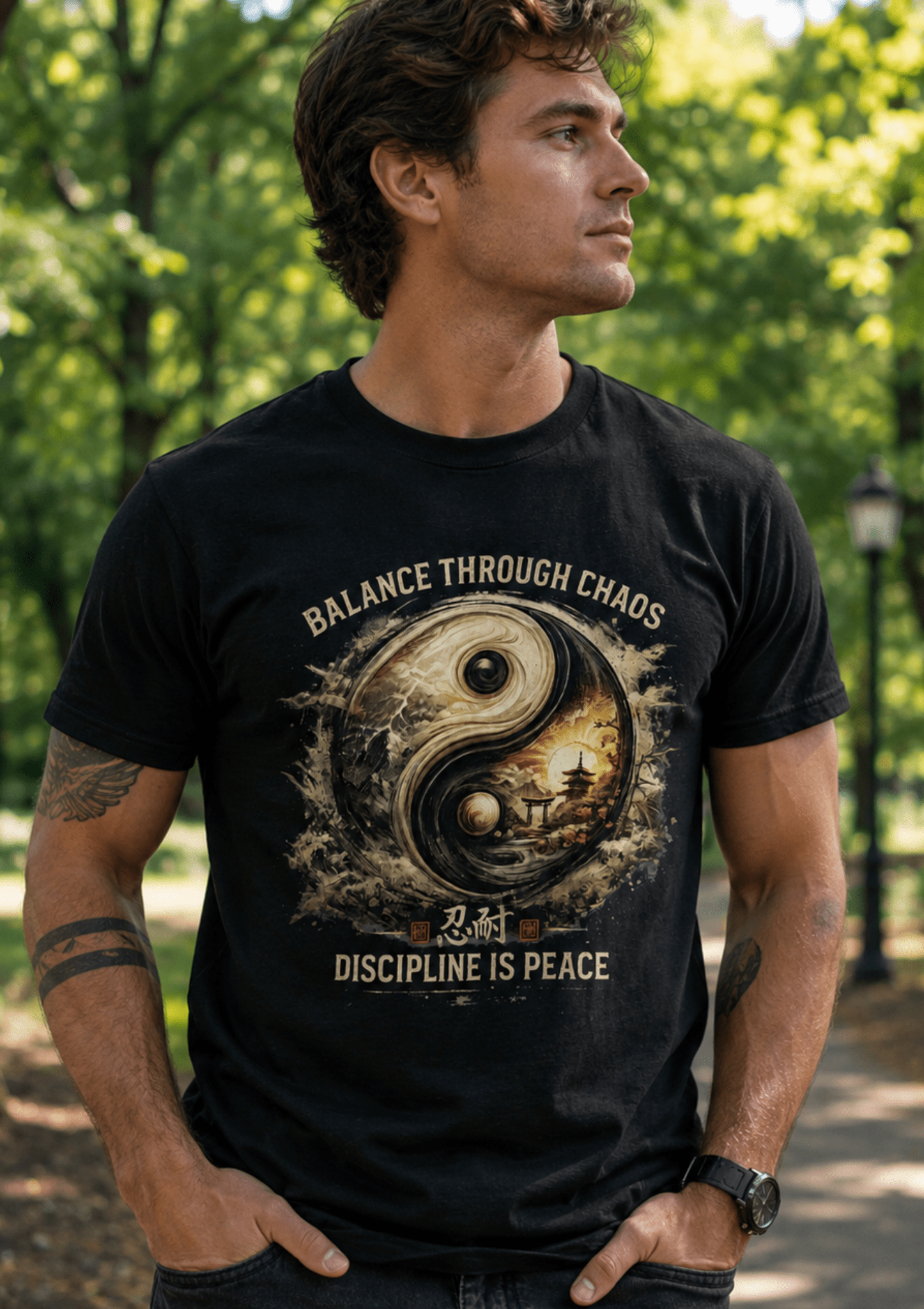 Balance Through Chaos Yin Yang Graphic T-Shirt - Hilt and Stone