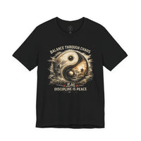 Load image into Gallery viewer, Balance Through Chaos Yin Yang Graphic T-Shirt - Hilt and Stone