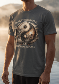 Load image into Gallery viewer, Balance Through Chaos Yin Yang Graphic T-Shirt - Hilt and Stone
