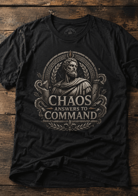 Chaos Answers to Command – Stoic Warrior Graphic T-Shirt - Hilt and Stone