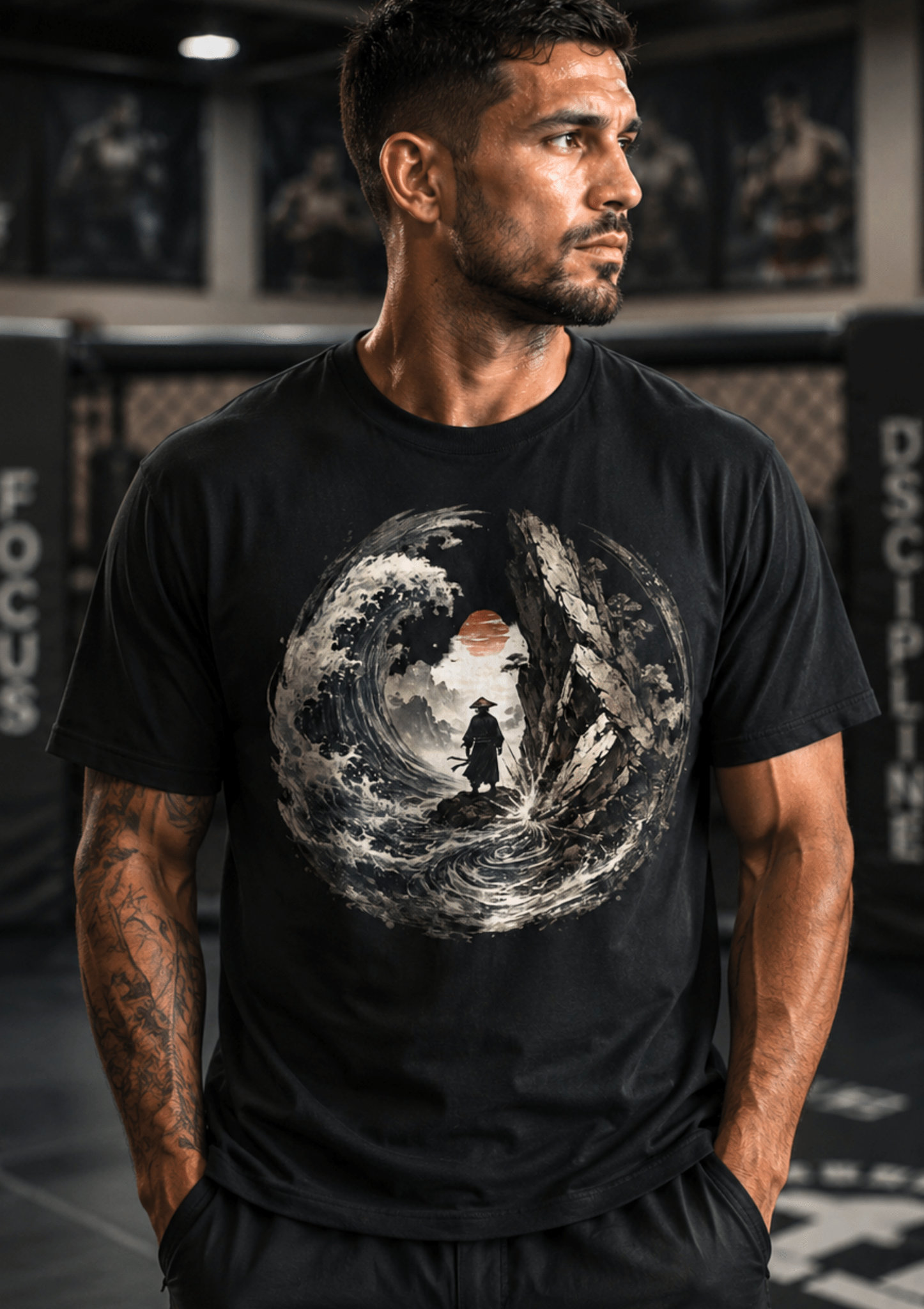 Flow Like Water Strike Like Stone Graphic T-Shirt - Hilt and Stone