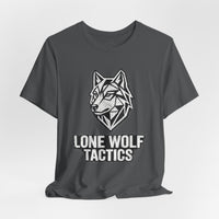 Load image into Gallery viewer, Lone Wolf Tactics Tee — Geometric Wolf Logo Graphic T-Shirt - Hilt and Stone