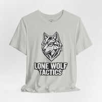 Load image into Gallery viewer, Lone Wolf Tactics Tee — Geometric Wolf Logo Graphic T-Shirt - Hilt and Stone