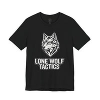 Load image into Gallery viewer, Lone Wolf Tactics Tee — Geometric Wolf Logo Graphic T-Shirt - Hilt and Stone