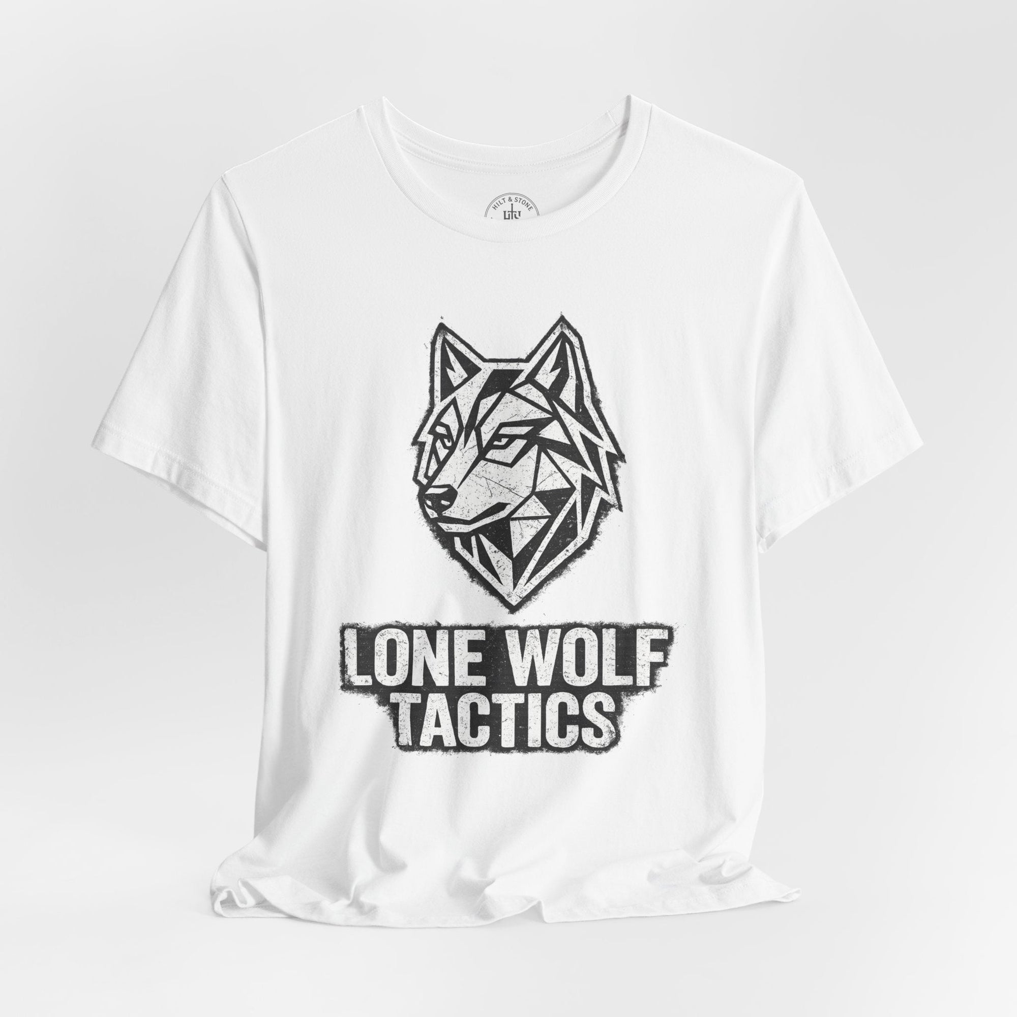 Lone Wolf Tactics Tee — Geometric Wolf Logo Graphic T-Shirt - Hilt and Stone