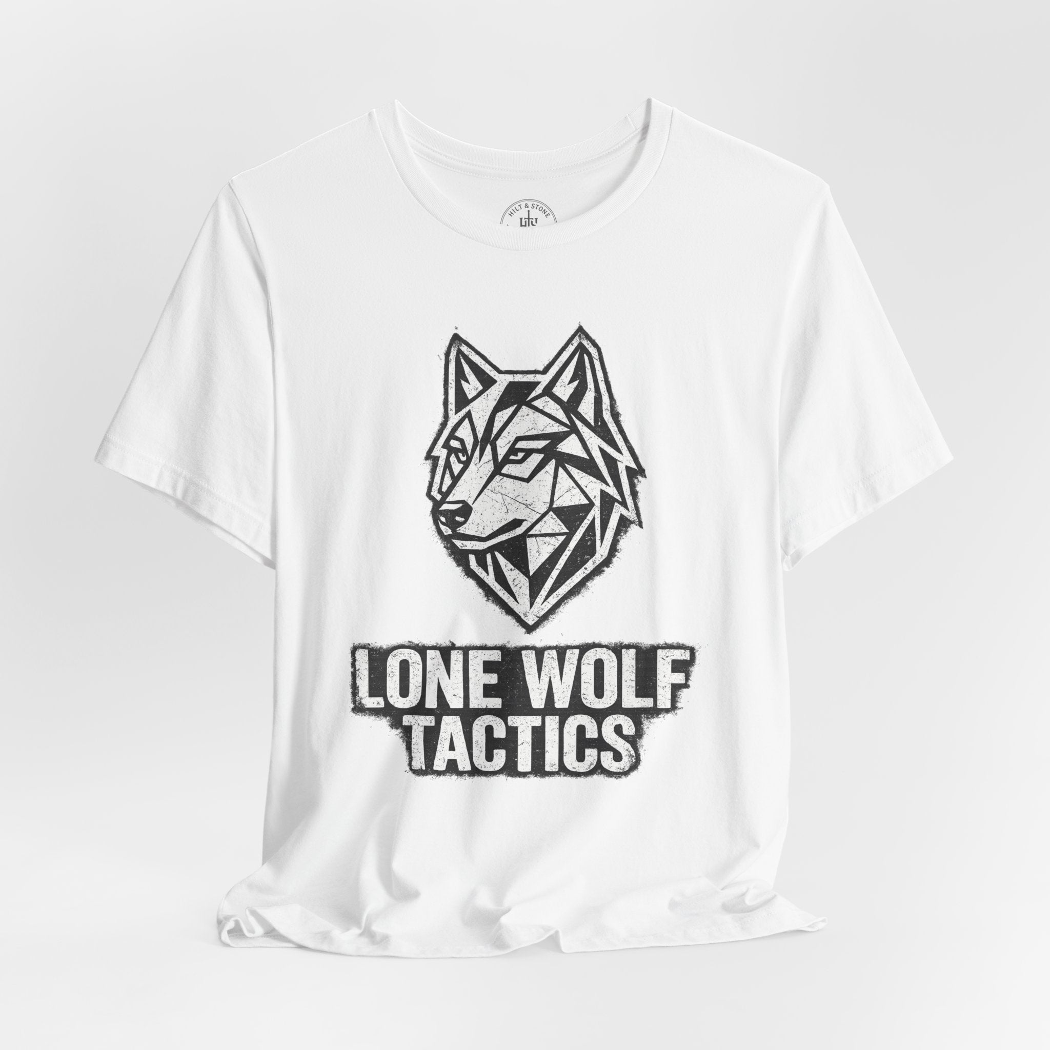 Lone Wolf Tactics Tee — Geometric Wolf Logo Graphic T-Shirt - Hilt and Stone