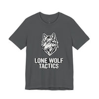 Load image into Gallery viewer, Lone Wolf Tactics Tee — Geometric Wolf Logo Graphic T-Shirt - Hilt and Stone