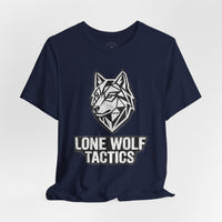 Load image into Gallery viewer, Lone Wolf Tactics Tee — Geometric Wolf Logo Graphic T-Shirt - Hilt and Stone