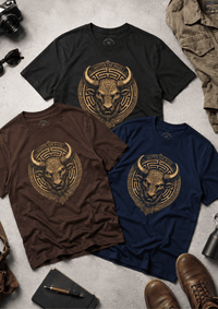 Load image into Gallery viewer, Master the Maze Minotaur Emblem T-Shirt - Hilt and Stone
