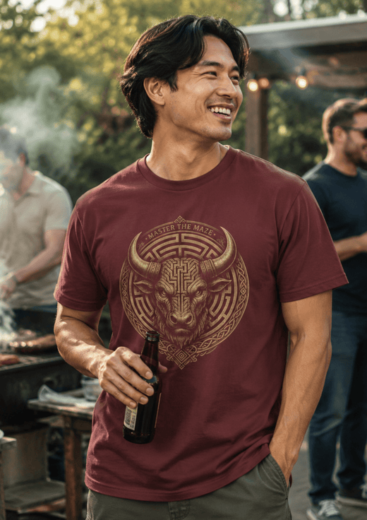 Master the Maze Minotaur Emblem T-Shirt - Hilt and Stone