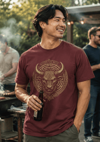 Load image into Gallery viewer, Master the Maze Minotaur Emblem T-Shirt - Hilt and Stone