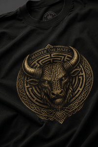 Load image into Gallery viewer, Master the Maze Minotaur Emblem T-Shirt - Hilt and Stone