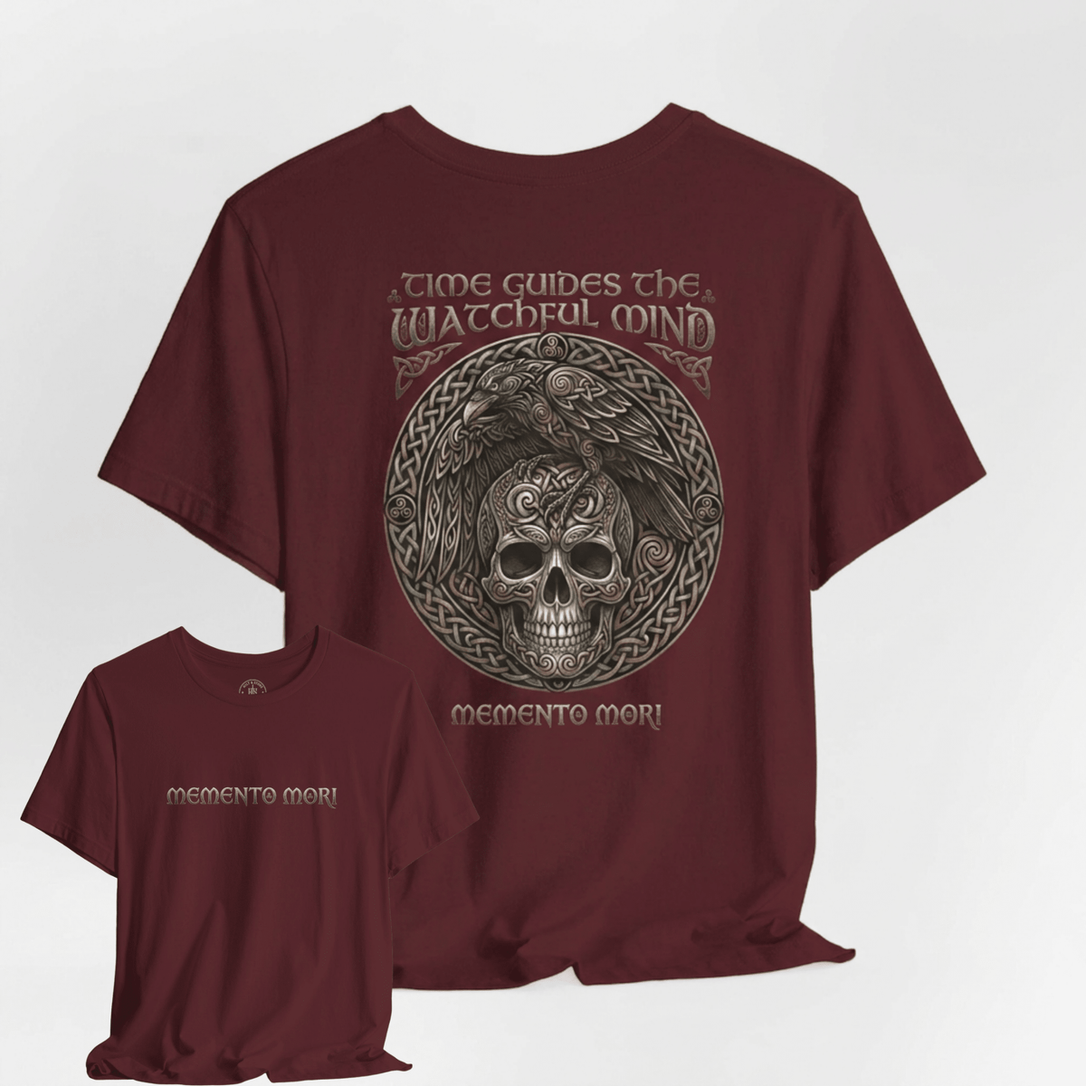 Memento Mori signature t-shirt front and back design