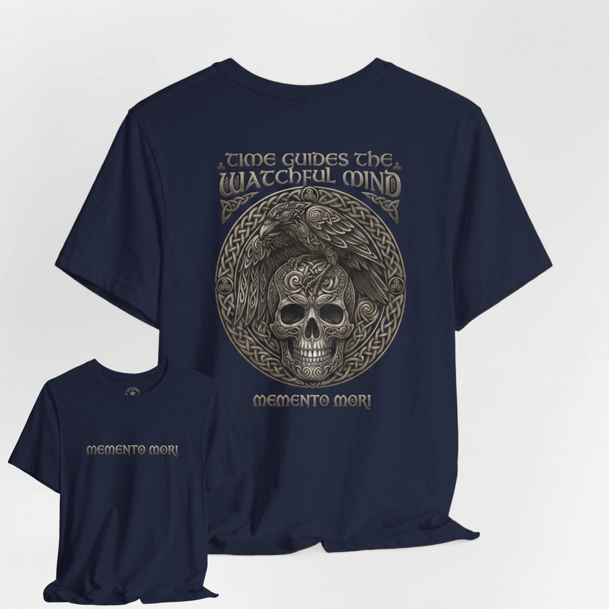 Memento Mori signature t-shirt front and back design