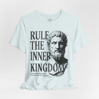 Load image into Gallery viewer, Rule the Inner Kingdom Graphic Tee — Stoic Bust Vintage Typography T‑Shirt - Hilt and Stone