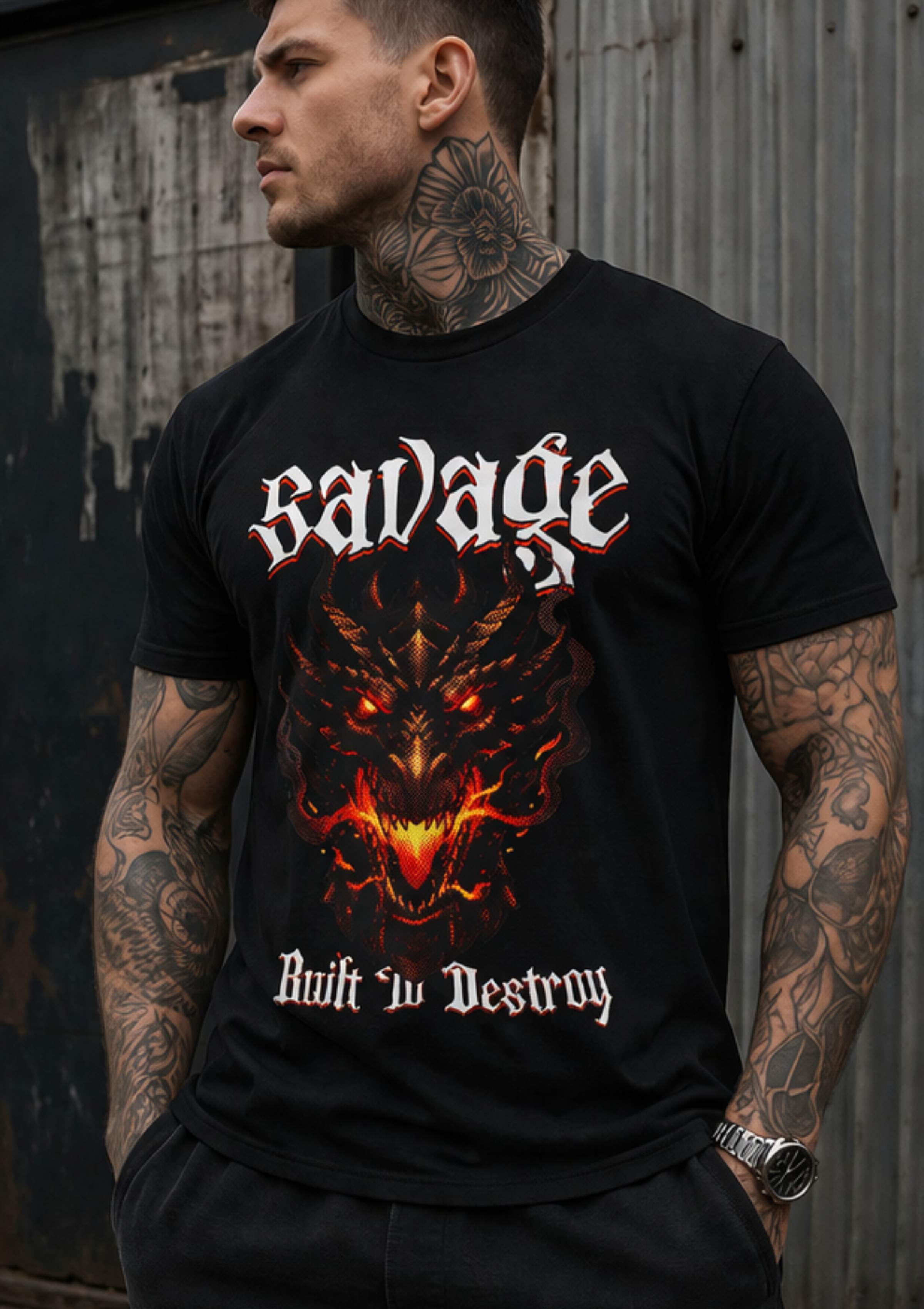 Savage Dragon Graphic T-Shirt – Built To Destroy - Hilt and Stone