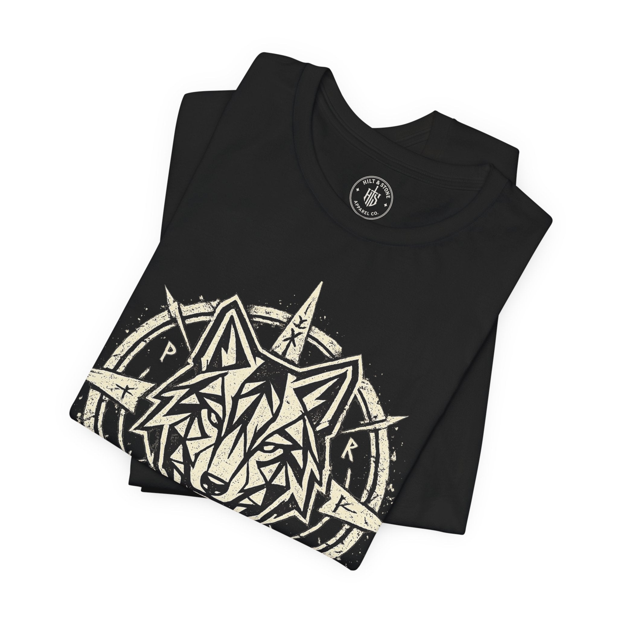 Stillness Wolf T-Shirt — 'The Hunt Begins' Graphic Tee - Hilt and Stone