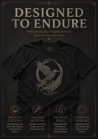 Load image into Gallery viewer, Strength &amp; Wisdom Raven Graphic T-Shirt - Hilt and Stone