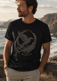 Load image into Gallery viewer, Strength &amp; Wisdom Raven Graphic T-Shirt - Hilt and Stone