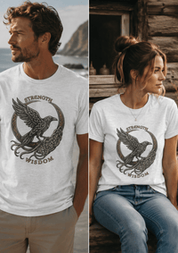 Load image into Gallery viewer, Strength &amp; Wisdom Raven Graphic T-Shirt - Hilt and Stone