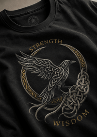 Load image into Gallery viewer, Strength &amp; Wisdom Raven Graphic T-Shirt - Hilt and Stone