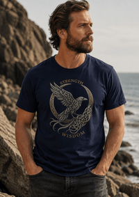 Load image into Gallery viewer, Strength &amp; Wisdom Raven Graphic T-Shirt - Hilt and Stone