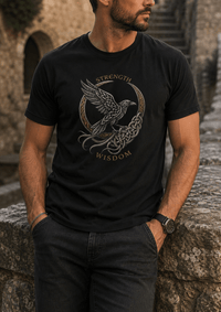 Load image into Gallery viewer, Strength &amp; Wisdom Raven Graphic T-Shirt - Hilt and Stone