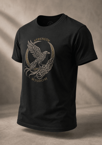Load image into Gallery viewer, Strength &amp; Wisdom Raven Graphic T-Shirt - Hilt and Stone