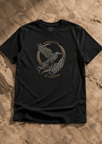 Load image into Gallery viewer, Strength &amp; Wisdom Raven Graphic T-Shirt - Hilt and Stone