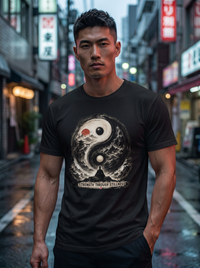 Load image into Gallery viewer, Yin Yang Zen T-Shirt — "Strength Through Stillness" Graphic Tee - Hilt and Stone
