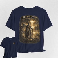 Load image into Gallery viewer, The Final Vow Signature T-Shirt | Faith • Honor • Sacrifice - Hilt and Stone